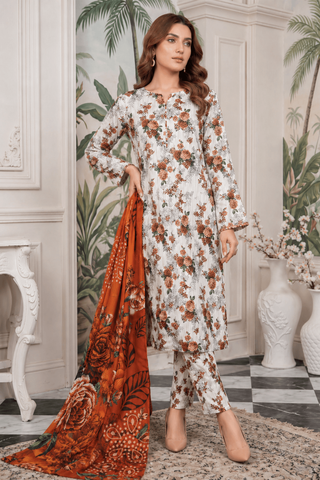 Zanora Digital Printed Bana Dora Lawn 3 Piece unstitched Suit - B View 2 for women in Pakistan