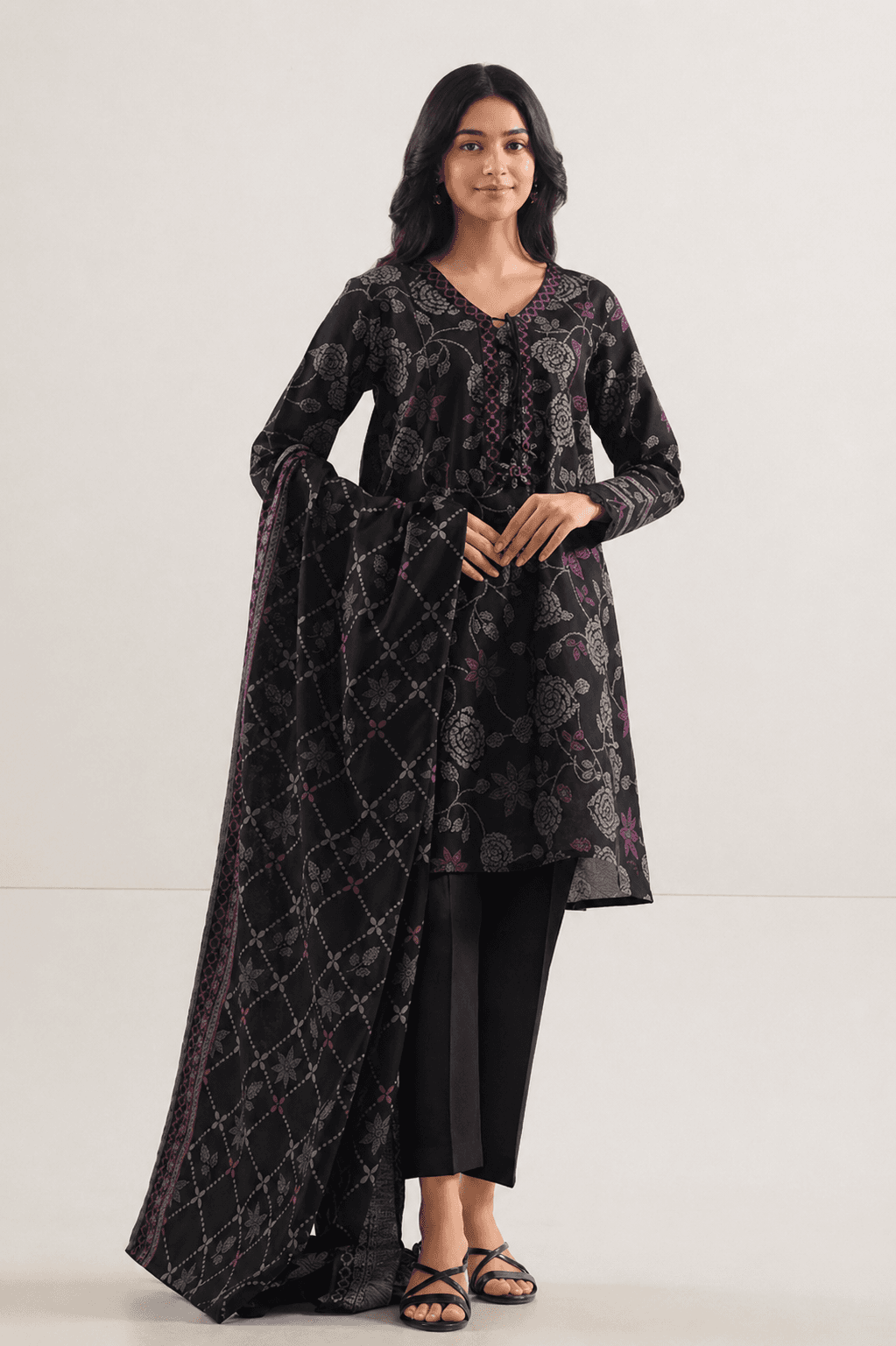 Zanora Tana Dora Digital Print Lawn 3 Piece Unstitched Suit - A View 1 for women in Pakistan