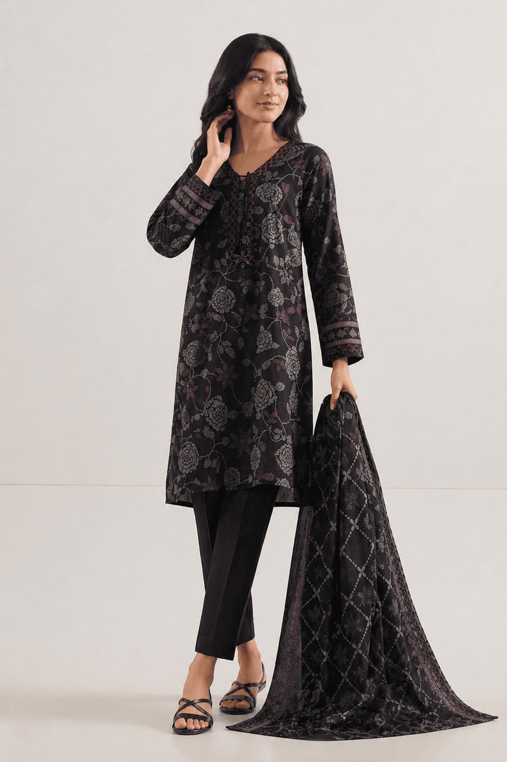 Zanora Tana Dora Digital Print Lawn 3 Piece Unstitched Suit - A View 2 for women in Pakistan