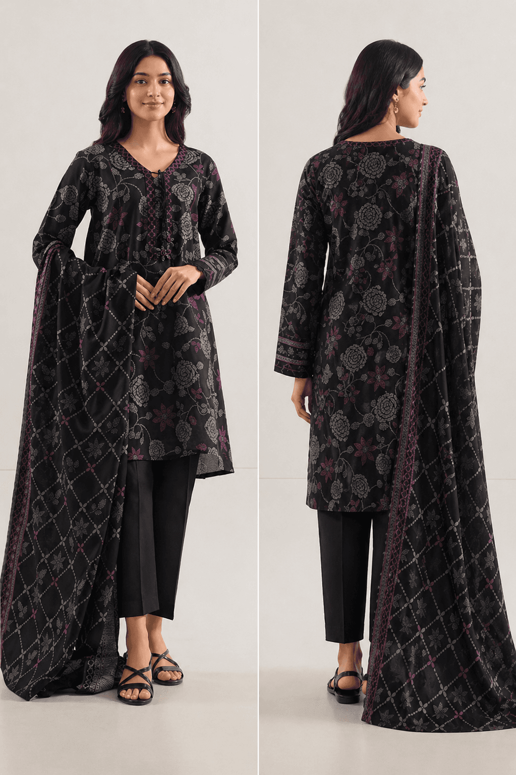 Zanora Tana Dora Digital Print Lawn 3 Piece Unstitched Suit - A View 3 for women in Pakistan