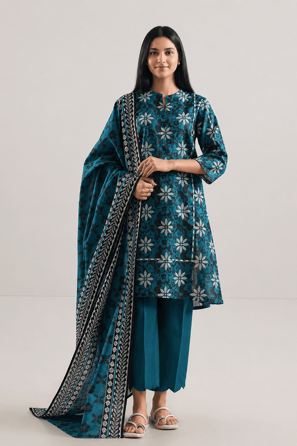 Zanora Tana Dora Digital Print Lawn 3 Piece Unstitched Suit - B View 1 for women in Pakistan