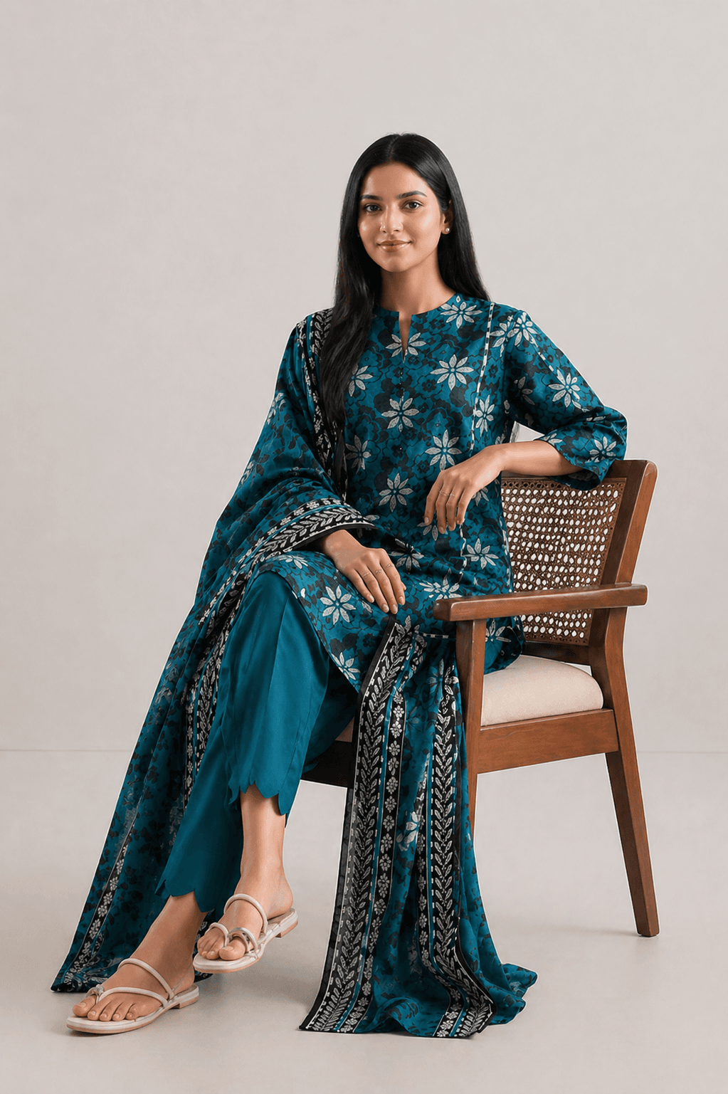 Zanora Tana Dora Digital Print Lawn 3 Piece Unstitched Suit - B View 2 for women in Pakistan
