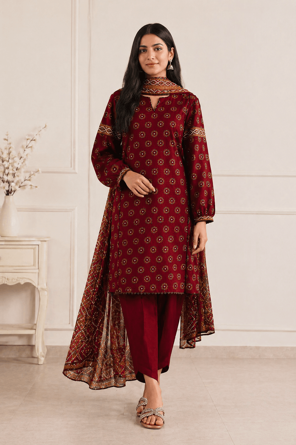 Zanora Tana Dora Digital Print Lawn 3 Piece Unstitched Suit - C View 1 for women in Pakistan
