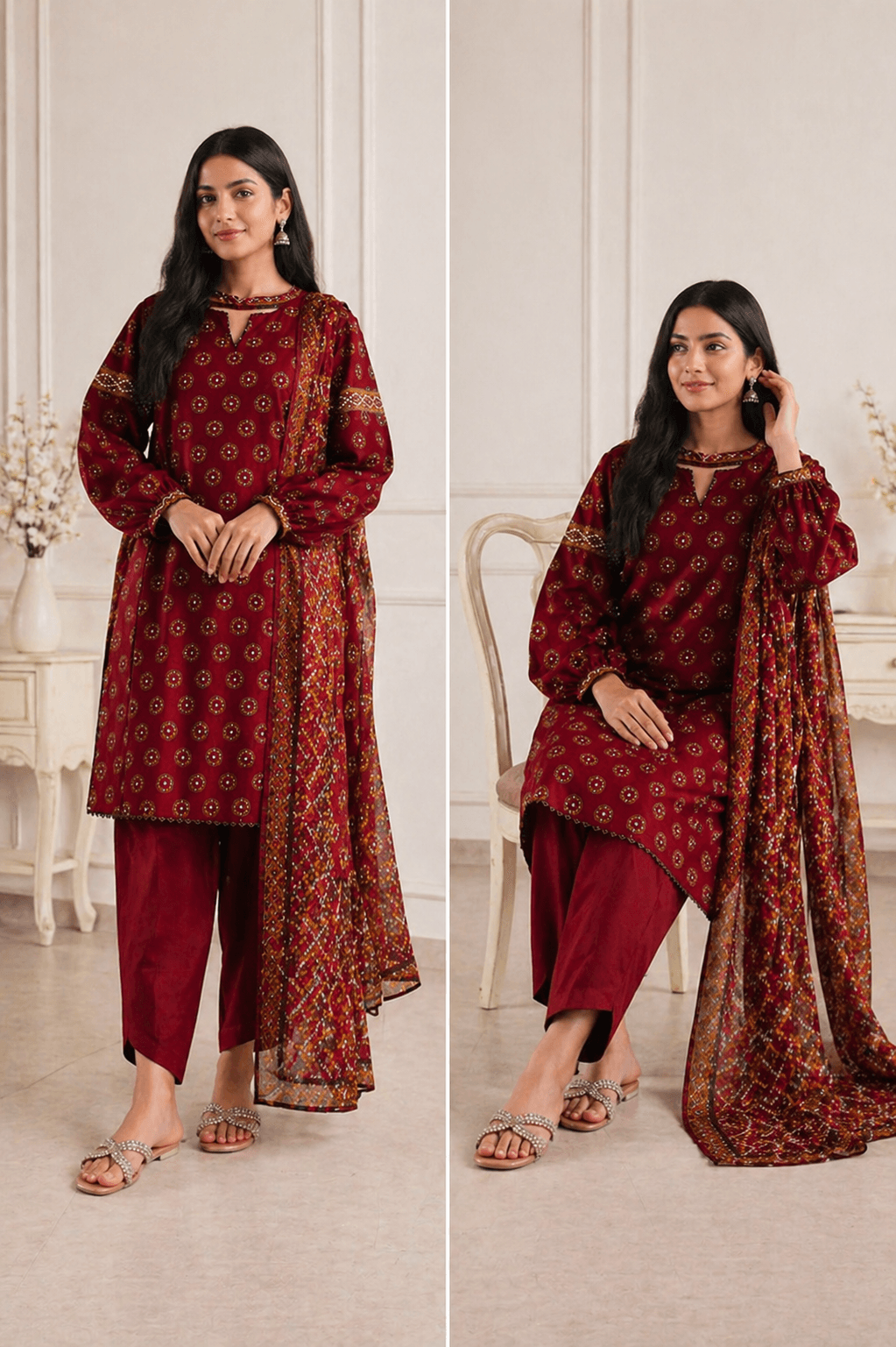 Zanora Tana Dora Digital Print Lawn 3 Piece Unstitched Suit - C View 3 for women in Pakistan