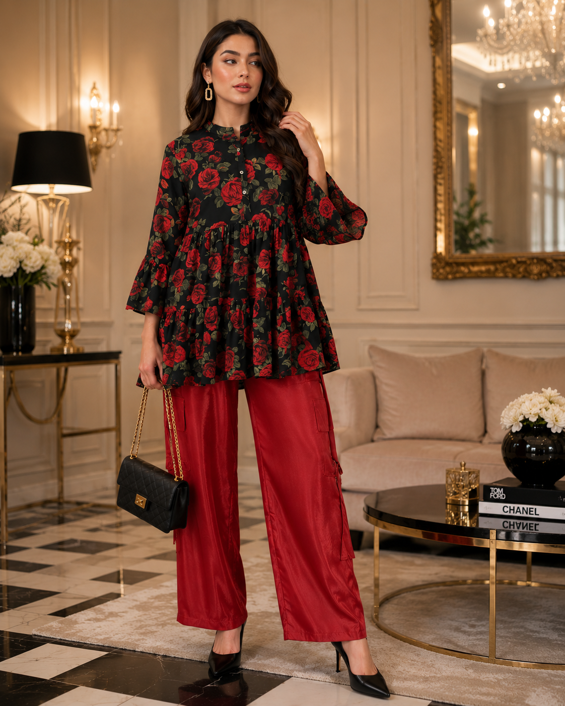 Zanora Urban Rose Luxe Set 2PC Stitched Outfit (Western Dress)