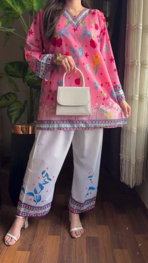 Zanora Premium Printed Co-Ord Set – Elegant 2PC Stitched Outfit
