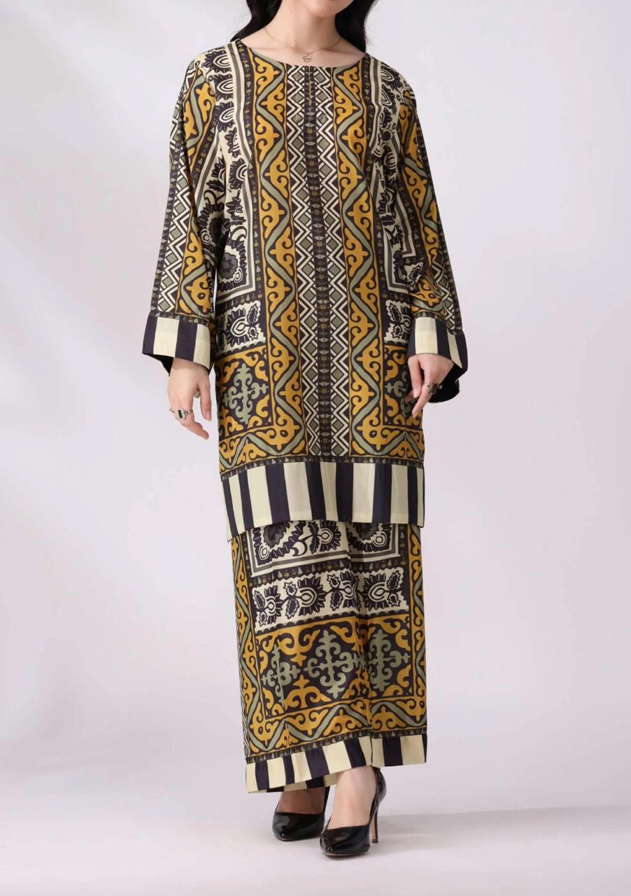 Zanora Printed Co-Ord Set – Elegant 2PC Stitched Outfit